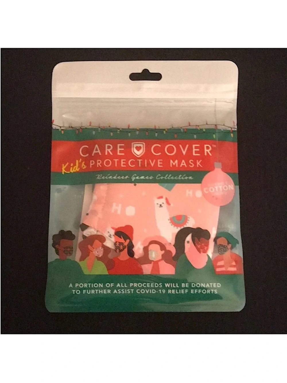 Care Cover Kid’s Protective Christmas Print Mask in Holiday Llamas